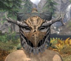 Icereach Coven Rawhide Helmet - Khajiit Female Front