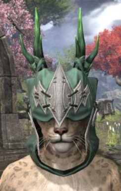 New Moon Priest Iron Helm - Khajiit Female Front