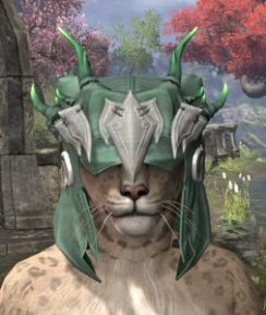 New Moon Priest Rawhide Helmet - Khajiit Female Front