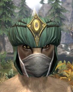 Pyre Watch Iron Helm - Khajiit Female Front