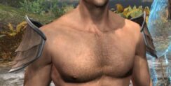 Ancestral High Elf Rawhide Arm Cops - Male Front