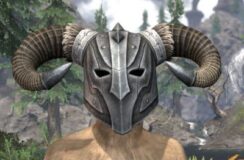 Ancestral Nord Iron Helm - Khajiit Female Front