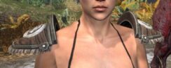 Ancestral Nord Rawhide Arm Cops - Female Front