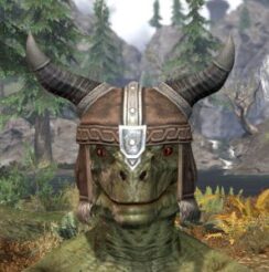 Ancestral Nord Rawhide Helmet - Argonian Male Front