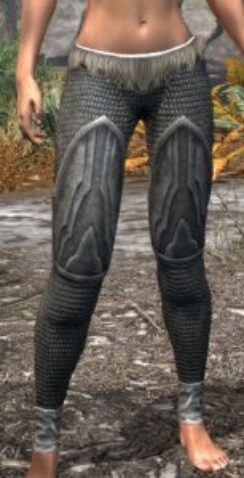 Ancestral Orc Iron Greaves - Female Front