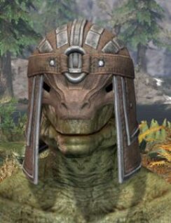 Ancestral Orc Rawhide Helmet - Argonian Male Front