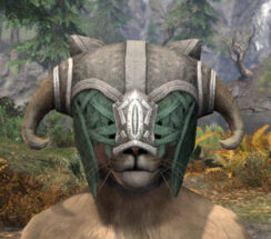 Hazardous Alchemy Rawhide Helmet - Khajiit Female Front